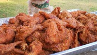 Anjing jenis Yorkshire ini berukuran mungil sehingga bikin banyak orang gemes. Apalagi kalau sudah pose di depan hamparan fried chicken ini. Foto: Instagram lennon_yorkie