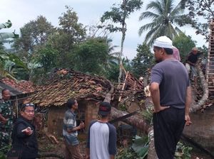 Badai Tumbangkan Pohon dan Rusak Rumah Warga di Sukabumi