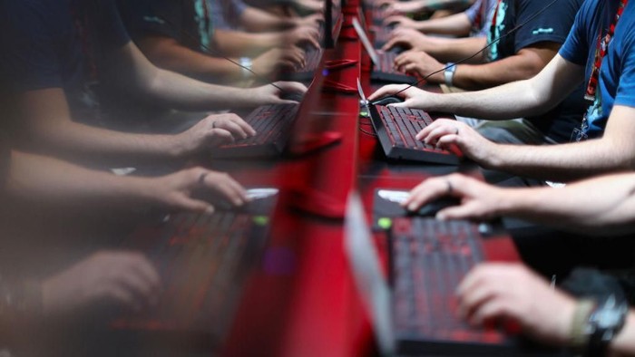 LOS ANGELES, CA - JUNE 13:  Gamers compete in PC gaming at the Nvidia booth during the Electronic Entertainment Expo E3 at the Los Angeles Convention Center on June 13, 2017 in Los Angeles, California.  (Photo by Christian Petersen/Getty Images)