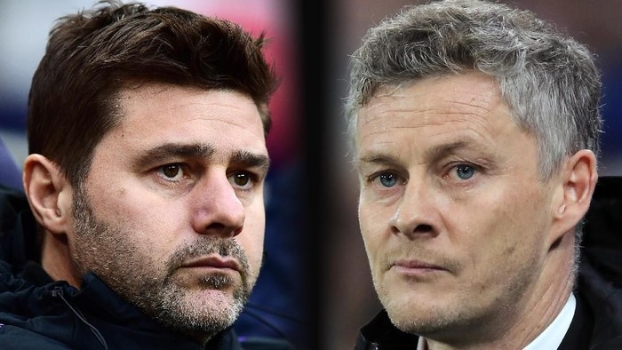 Mauricio Pochettino (kiri), pelatih Tottenham Hotspur dan Ole Gunnar Solskjaer selaku pelatih Manchester United. Foto: Getty Images Mauricio Pochettino (kiri), pelatih Tottenham Hotspur dan Ole Gunnar Solskjaer selaku pelatih Manchester United. Foto: Getty Images