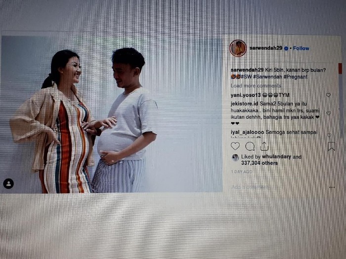 Posting Foto Hamil, Perut Sarwendah Kalah sama Ruben Onsu