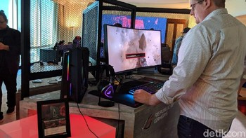 Pengunjung dapat menjajal kebolehan ekosistem ROG. Foto: Adi Fida Rahman/detikINET