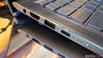 Sisi kiri terdapat HDMI, USB type A, USB type C. Foto: Adi Fida Rahman/detikINET