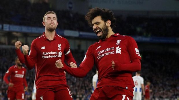 Mohamed Salah jadi pahlawan kemenangan Liverpool.