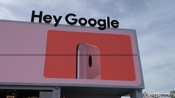 Pixel 3 juga ikut muncul pada area Google di CES 2019. Foto: Adi Fida Rahman/detikINET