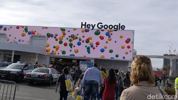 Sebuah booth khusus dipersiapakan Google yang menempati area di Las Vegas Convention Center. Foto: Adi Fida Rahman/detikINET
