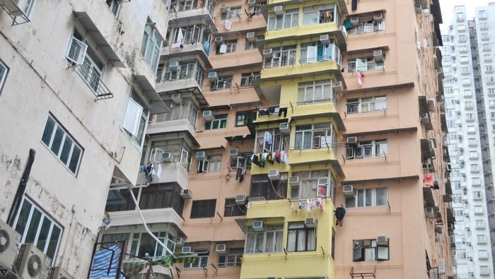 objek wisata dan pemukiman di hong kong.