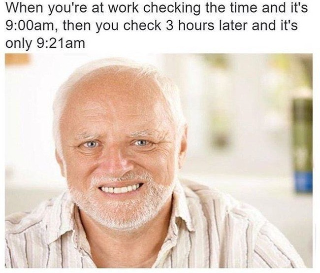 Kenapa waktu seperti berhenti berjalan saat kerja sedang membosankan? Foto: Instagram