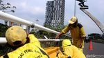 Mulai Tampak Pucat, Flyover Pancoran Dipercantik