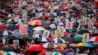 Aksi mogok ini merupakan yang pertama kalinya dalam kurun waktu 30 tahun terakhir. Pool/Mike Blake/Reuters.