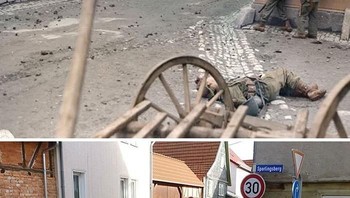 Tempat yang sama dengan waktu yang berbeda 71 tahun. (Foto: boredpanda)