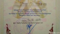 Sementara sertifikat layak kawin dari Puskesmas Kecamatan Kramat Jati, Jakarta Timur seperti ini. Foto: dok. detikHealth  