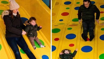 Beda gaya antara ibu dan ayah saat bermain dengan anak. (Foto: Boredpanda)