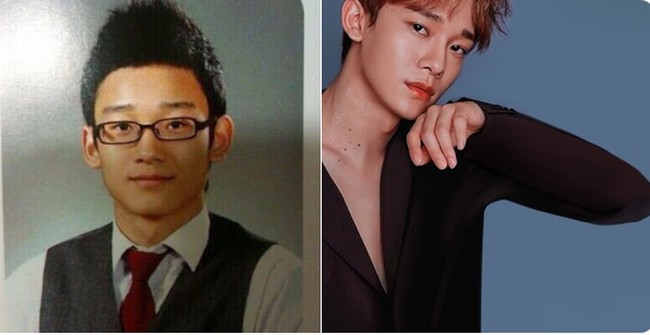 10 tahun lalu, Chen EXO juga masih seorang pelajar SMA yang belum mengenal makeup dan gaya rambut. Foto: Twitter
