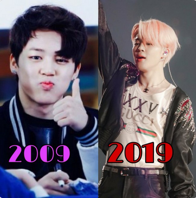 Tak hanya EXO, boy band BTS juga menjadi sasaran para Army (sebutan untuk fans BTS) untuk diungkap masa lalunya. Begini penampilan Jimin yang 10 tahun lalu masih chubby. Foto: Twitter