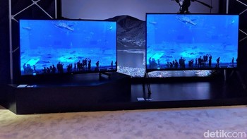 Televisi 8K milik Sony. Foto: Adi Fida Rahman/detikINET