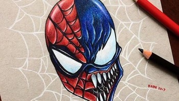 Spiderman & Venom. Saya percaya bahwa seni dapat berkomunikasi tanpa kata-kata. Ini adalah platform di mana saya menyaring emosi saya; itu memberi saya semangat untuk menciptakannya, tulis dada di blognya. (Foto: Instagram/dada16808)