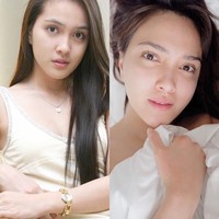 Artis lainnya yang awet muda adalah Shandy Aulia. Foto sebelah kiri justru diambil di 14 tahun yang lalu. Dulu dan sekarang, tak ada bedanya ya? Foto: Instagram/ShandyAulia