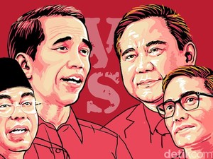 Quick Count Sementara Konsepindo: Jokowi 53,84% Prabowo 46,16%