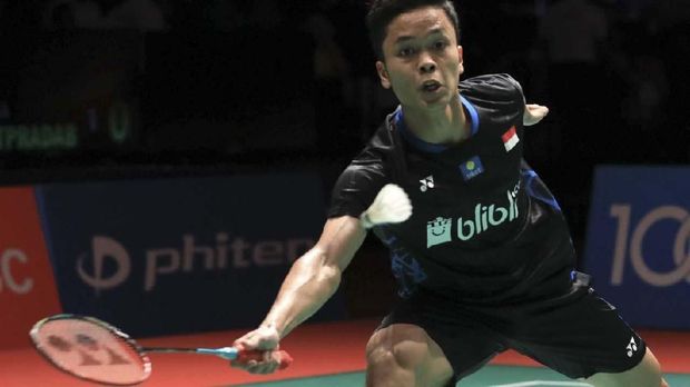 Anthony Ginting gagal ke final Swiss Terbuka 2019. (