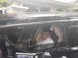 Berangkat Debat Pilpres Bareng Jokowi, Maruf Amin Menuju Istana