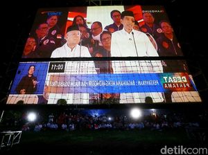 Begini Suasana Nobar Capres di Lapangan Bidakara