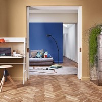 Diana menyarankan agar pemakaian warna Spiced Honey bisa dilakukan di tiga sisi. Dalam hunian, sebuah ruangan punya empat sisi (dinding), dengan lantai dan ceiling jadi ada enam. Warna ini bisa diterapkan di tiga sisi, misalnya dua dinding dan satu ceiling atau satu dinding dan tiga jendela juga akan menarik, kata Diana. Berikut adalah contohnya. Foto: Dulux