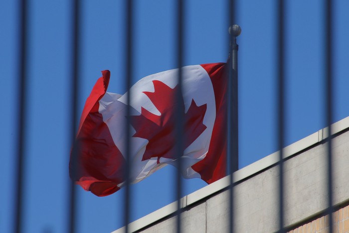 The Canadian national flag flies above the Canadian embassy in Beijing, China, January 15, 2019.  REUTERS/Thomas Peter