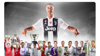 Beragam gaya Ronaldo merayakan tiap trofi yang telah diraihnya tergambar dalam postingan di medsos ini. Foto: istimewa
