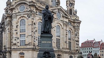 statu Martin Luther, Dresden, Jerman. Foto: re.photos