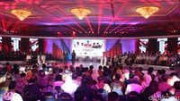 Begini suasana debat Capres-Cawapres di Hotel Bidakara, Jakarta.