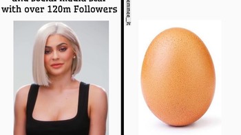 Kira-kira siapa yang bakal menang ya, Kylie Jenner dengan segala pencapaiannya, atau sebutir telur? Foto: Istimewa