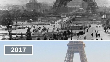 Pembangunan menara Eiffel di Paris, Prancis. Foto: re.photos
