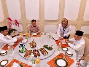 Sebelum Debat, Jokowi-Maruf Makan Malam Bareng JK