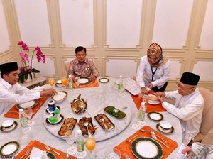 Sebelum Debat, Jokowi-Maruf Makan Malam Bareng JK