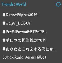 #DebatPilpres2019 Jadi Trending Topic Dunia 