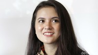 Dalam kesempatan itu Marsha Aruan mengatakan dirinya suka mengikuti perkembangan politik Indonesia. Pool/Palevi S/detikFoto.