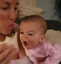 Duh, Lucunya! Bayi Ini Coba Curi Burrito yang Dimakan Sang Ibu