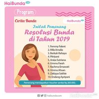 10 Nama Pemenang Cerita Bunda; Resolusi di Tahun 2019