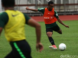 Sejumlah pemain Timnas U-22 berlatih di Stadion Madya, Senayan, Jakarta, Jumat (18/9/2019).
