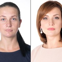 Tanpa makeup, wajah Anna yang seorang manajer memang terlihat glowing tapi sedikit pucat. Lihatlah perubahan drastisnya setelah potong rambut dan pakai makeup. Foto: Dok. Bogomolov.lv