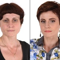 Ini penampilan Yuliya, wanita 41 tahun yang bekerja sebagai akuntan setelah gaya rambutnya berubah dan mengenakan makeup nuansa nude. Foto: Dok. Bogomolov.lv