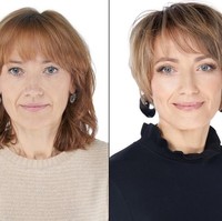 Vilma yang berprofesi sebagai manajer tampak lebih fashionable di usia 50 tahun dengan potongan rambut pendek, anting, dan makeup natural. Foto: Dok. Bogomolov.lv