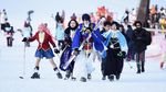 Aksi Sailor Moon Hingga Naruto Berlomba di Kontes Ski Jepang