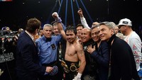 Ini menjadi kali ke-24 Pacquiao berhasil memenangi duel memperebutkan gelar juara dunia. Joe Camporeale-USA TODAY Sports Via REUTERS.