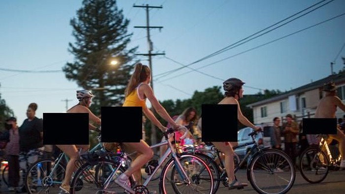 World Naked Bike Ride di Portland, Oregon pada 23 Juni 2018
