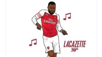 Alexandre Lacazette menjadi pembuka kemenangan Arsenal atas Chelsea. (Foto: Internet/Twitter)