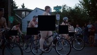 World Naked Bike Ride diadakan di Portland, Oregon pad 23 Juni 2018 lalu. Foto: Getty Images/Natalie Behring