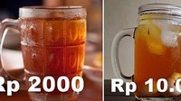 Tahun 2009 es teh manis masih Rp 2.000 nah sekarang tahun 2019 jadi Rp 10.000. Tampilannya nggak berubah tapi harganya yang berubah nih.  Foto: Istimewa