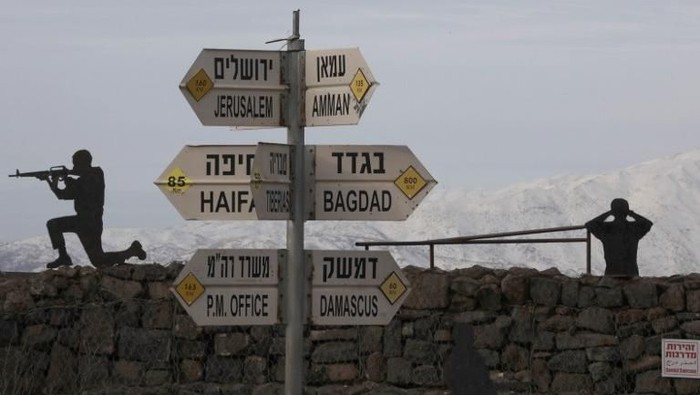 A view of Mont Bental in the Israeli-occupied Golan Heights, on January 20, 2019. - Israels military said its air defence systems intercepted a rocket fired from Syria today, after Damascus accused Israel of carrying out air raids. 